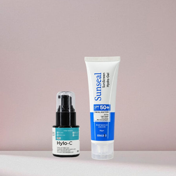 HYLO-C Vitamin C serum and Sunseal SPF 50+ sunscreen skincare bundle